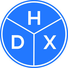 HDX letter logo design on white background. HDX  creative circle letter logo concept. HDX letter design.
