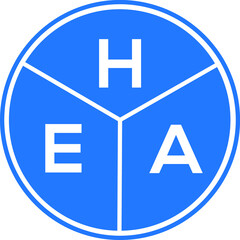 HEA letter logo design on white background. HEA  creative circle letter logo concept. HEA letter design.