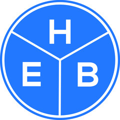 HEB letter logo design on white background. HEB  creative circle letter logo concept. HEB letter design.