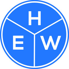 HEW letter logo design on white background. HEW  creative circle letter logo concept. HEW letter design.