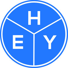 Fototapeta premium HEY letter logo design on white background. HEY creative circle letter logo concept. HEY letter design.