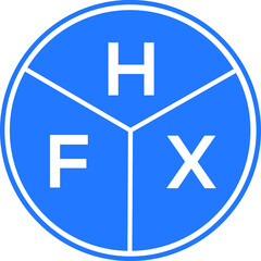 HFX letter logo design on white background. HFX  creative circle letter logo concept. HFX letter design.