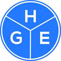 HGE letter logo design on white background. HGE  creative circle letter logo concept. HGE letter design.