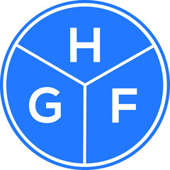 HGF letter logo design on white background. HGF  creative circle letter logo concept. HGF letter design.
