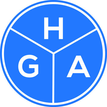 HGA letter logo design on white background. HGA  creative circle letter logo concept. HGA letter design.