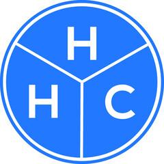HHC letter logo design on white background. HHC creative circle letter logo concept. HHC letter design. 