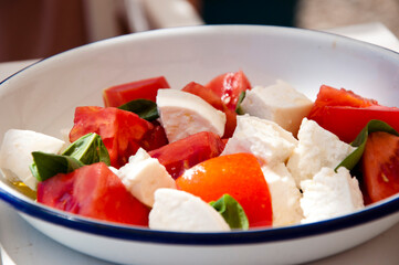 fresh greek salad with vegetables. healthy lifestyle