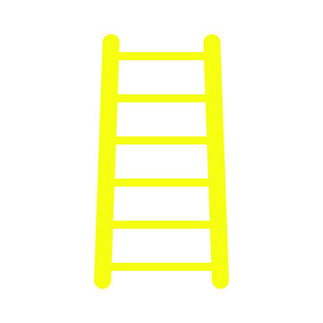 Eps10 Vector Illustration Of A Yellow Fill Ladder Icon, Sign, Or Symbol In Simple Flat Trendy Style Isolated On White Background, Stairs Logo For Web Site Design, UI, Mobile Application, Button