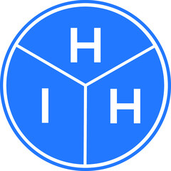 HIH letter logo design on white background. HIH  creative circle letter logo concept. HIH letter design.