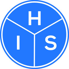 Fototapeta premium HIS letter logo design on white background. HIS creative circle letter logo concept. HIS letter design. 