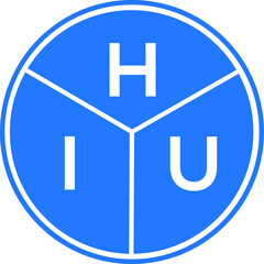 HIU letter logo design on white background. HIU  creative circle letter logo concept. HIU letter design.