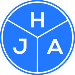 HJA letter logo design on white background. HJA  creative circle letter logo concept. HJA letter design.