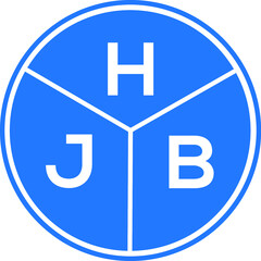 Obraz premium HJB letter logo design on white background. HJB creative circle letter logo concept. HJB letter design.