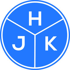 HJK letter logo design on white background. HJK  creative circle letter logo concept. HJK letter design.