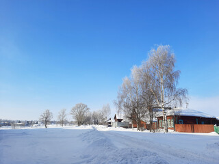 Winter village view