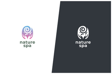 Nature Care Environment Eco Friendly Wellness Lifestyle Spa Vector Logo Concept Design	
