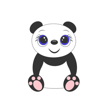 cute panda on a white background ,this illustration is suitable for children's books, postcards, pictures for children's clothes, etc.