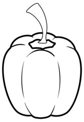Bell pepper doodle outline for colouring