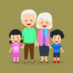 Grandparents Standing with Grandchildren