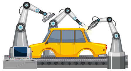 Car manufacturing automation concept