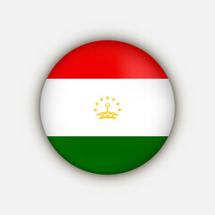 Country Tajikistan. Tajikistan flag. Vector illustration.