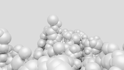 abstract background of random white circle , 3D illustration rendering