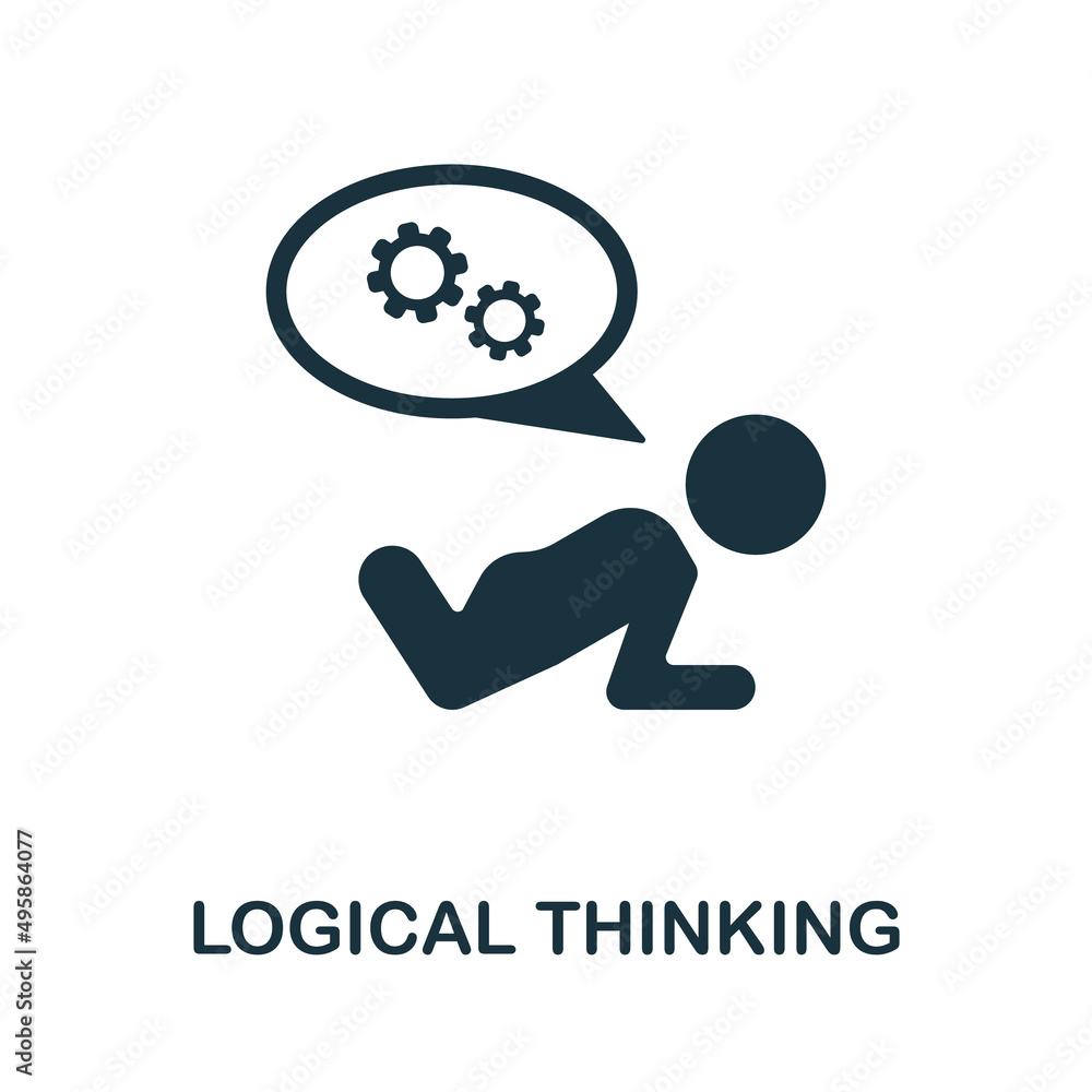 Poster logical thinking icon. monochrome simple logical thinking icon for templates, web design and infogra