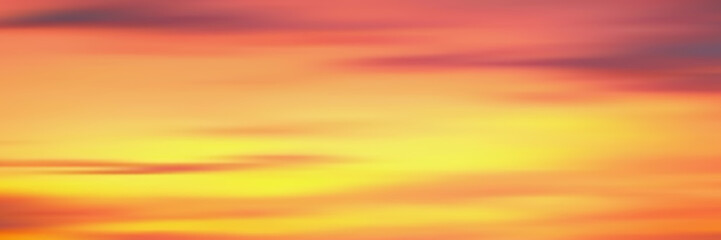 Panoramic sunset sky, natural background, vector illustration, gradient mesh.