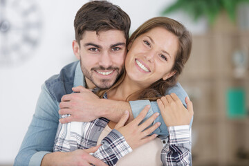 beautiful couple hugging in love