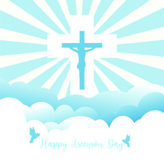 Happy ascension day of jesus christ - obrazy, fototapety, plakaty