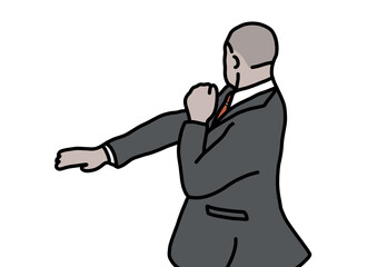 A man in a suit who is slapped. 