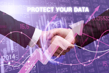 Business, Technology, Internet and network concept. Financial Graph. Stock Market chart. Forex Investment: Protect your data