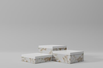elegant 3d render background with marble podium