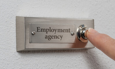 Doorbell sign with the engraving Employment agency