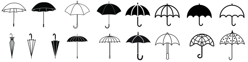 Umbrella icon vector set. rain illustration sign collection. weather symbol or logo.
 - obrazy, fototapety, plakaty