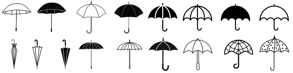 Fotobehang Umbrella icon vector set. rain illustration sign collection. weather symbol or logo.  © Denys