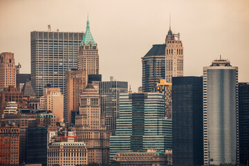 new york skyline on a cloudy day