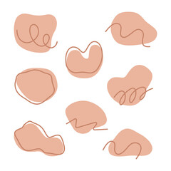 Modern abstract scribble shape doodle flat vector illustration