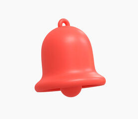 3D Realistic Red bell Vector Illustration.