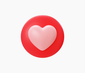 3D Realistic Love button vector illustration.