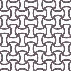 Geometrical grid, abstract monochrome seamless pattern. Black and white color background. Vector
