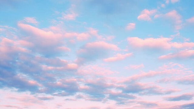 4K UHD : Sky Timelapse, Burning sky and shining, Red purple orange blue pink sunset. Romantic colorful sunset.Time lapse of skyscrapers.
