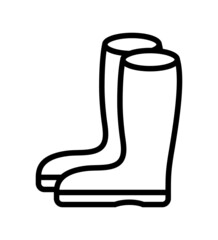 Shoes flat line icon. Outline sign for mobile concept and web design, store