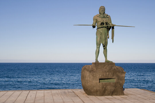 Guanche statue in Candelaria, Tenerife, Spain