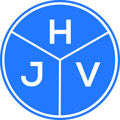 Obraz premium HJV letter logo design on white background. HJV creative circle letter logo concept. HJV letter design.