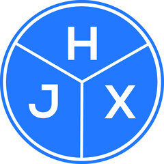 Fototapeta premium HJX letter logo design on white background. HJX creative circle letter logo concept. HJX letter design. 