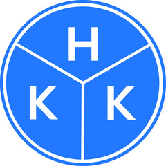 HKK letter logo design on white background. HKK  creative circle letter logo concept. HKK letter design.
