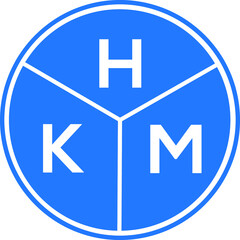 HKM letter logo design on white background. HKM  creative circle letter logo concept. HKM letter design.