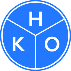 HKO letter logo design on white background. HKO  creative circle letter logo concept. HKO letter design.