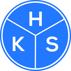 HKS letter logo design on white background. HKS  creative circle letter logo concept. HKS letter design.